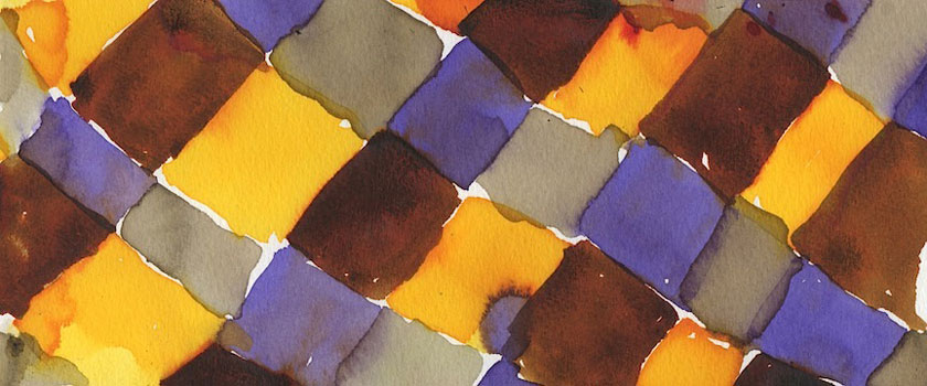 “Tartan Sketch 4” 2012 (ink on paper, 3.5 x 8.25")