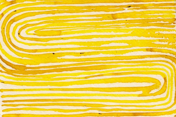 “Yoga 26” (ink on paper, 4.75 x 6")