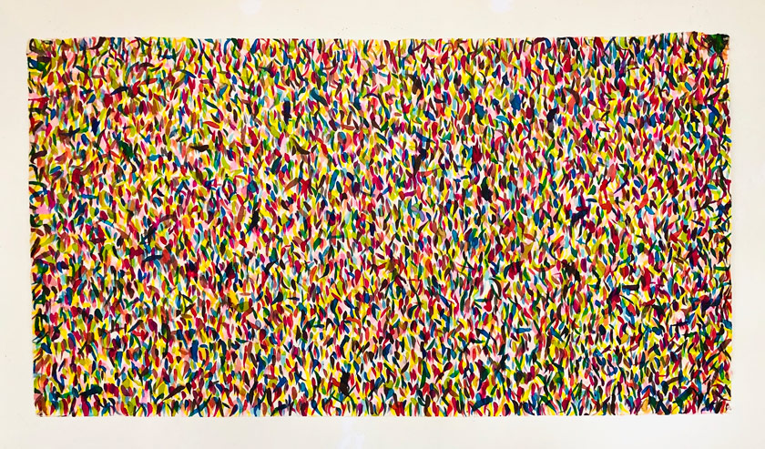 “Rapture” 2018 (ink on Japanese paper, 42 x 79")