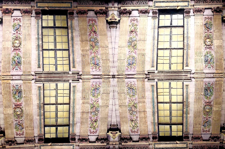 “Louvre” 2019 (colored pencil on photomontage on Japanese paper, 41 x 61")