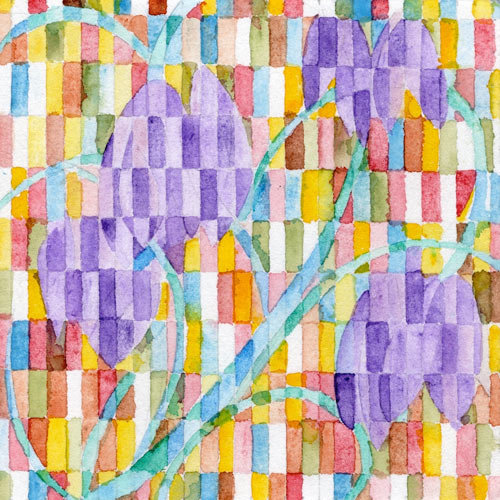 “Fritillaria” 2020 (watercolor on paper, 6 x 6")